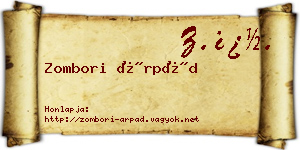 Zombori Árpád névjegykártya
